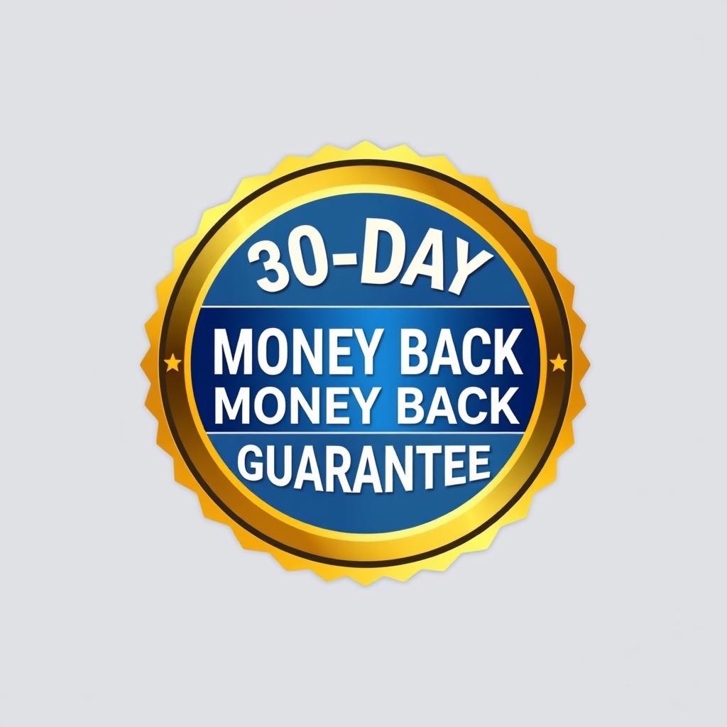 30-day money back guarantee badge for side hustle ebook